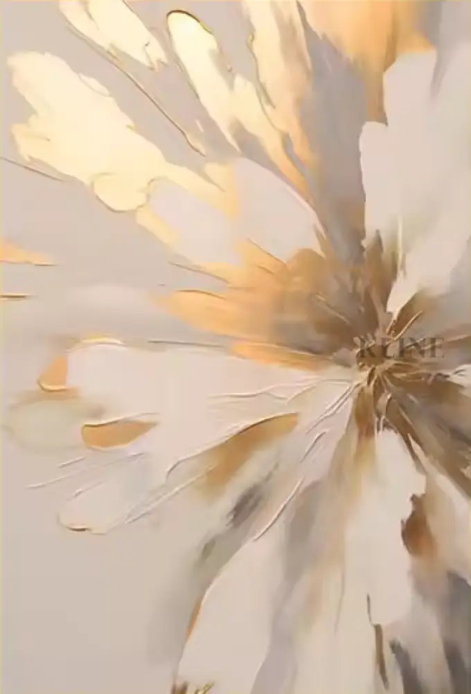 Golden Abstract Floral Set - Hand Painting