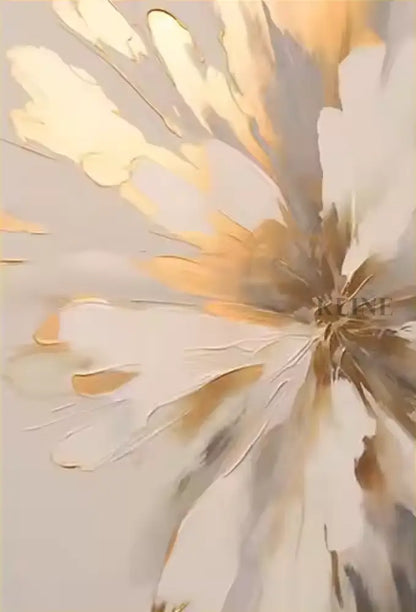 Golden Abstract Floral Set - Hand Painting