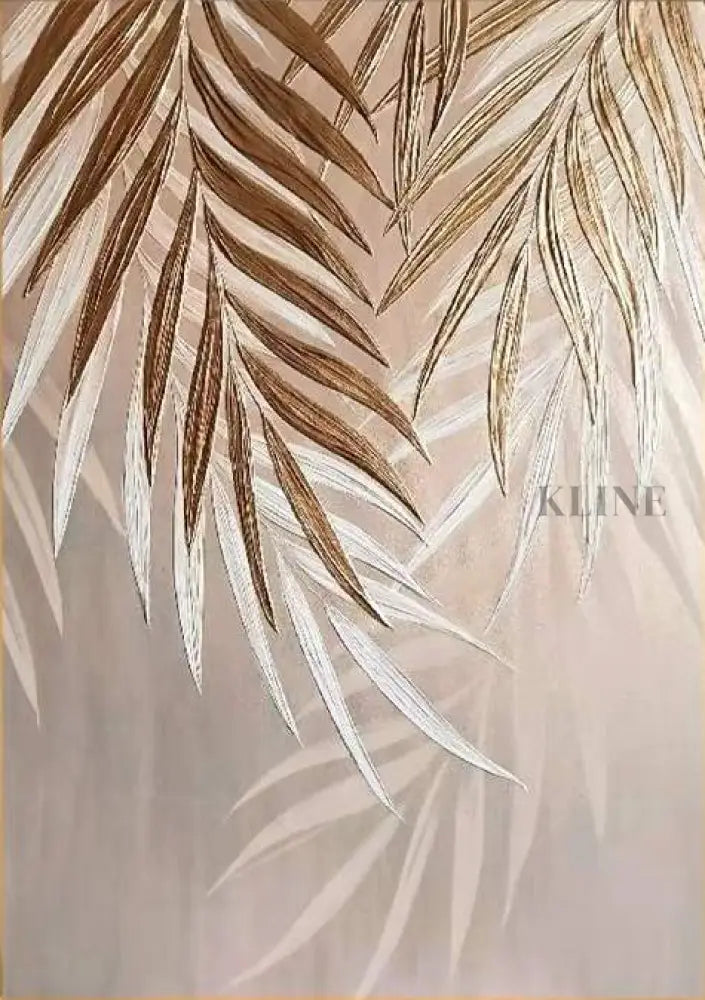 Golden Abstract Floral Set - Hand Painting 