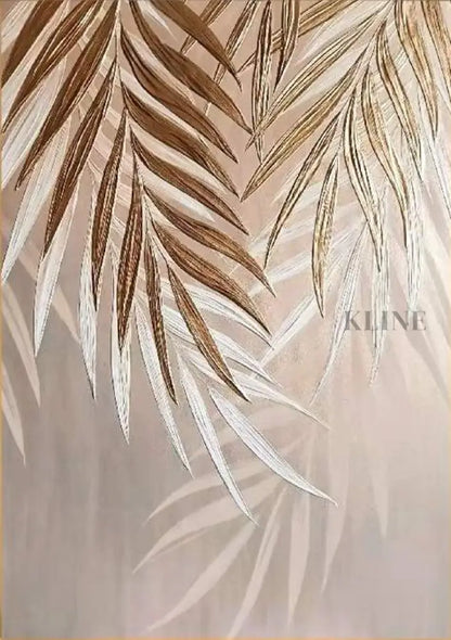Golden Abstract Floral Set - Hand Painting