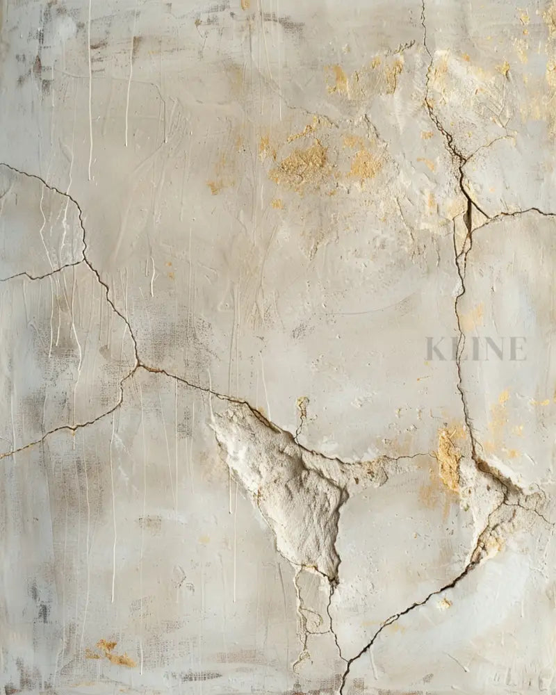 Golden Cracked Earth - Hand Painting