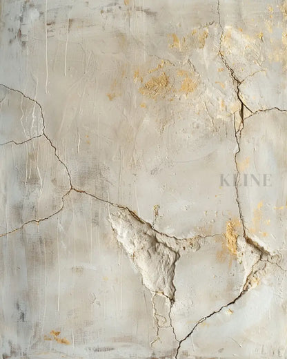 Golden Cracked Earth - Hand Painting