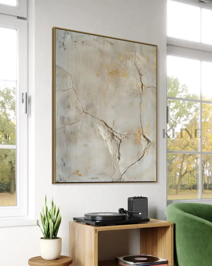 Golden Cracked Earth - Hand Painting