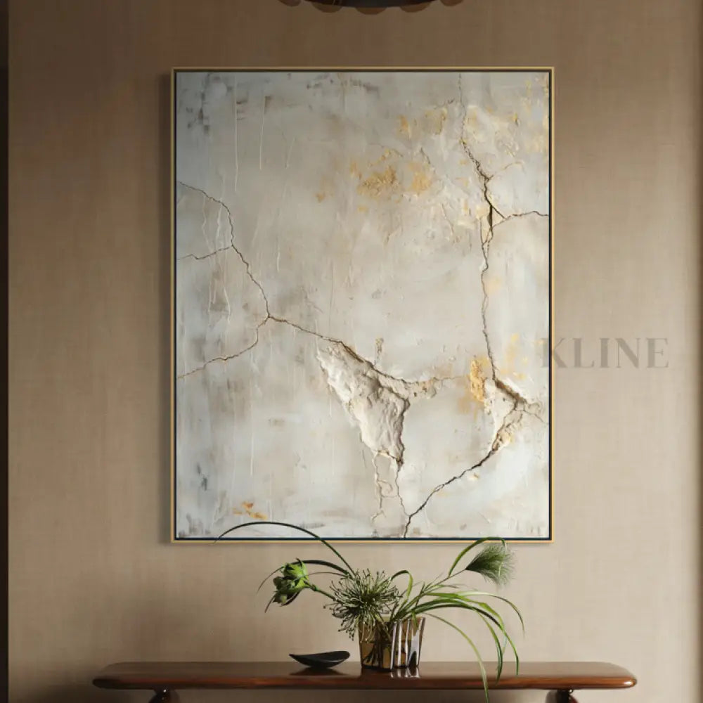 Golden Cracked Earth - Hand Painting