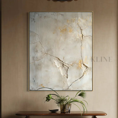 Golden Cracked Earth - Hand Painting
