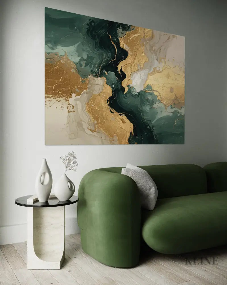 Golden Currents - Hand Painting 
