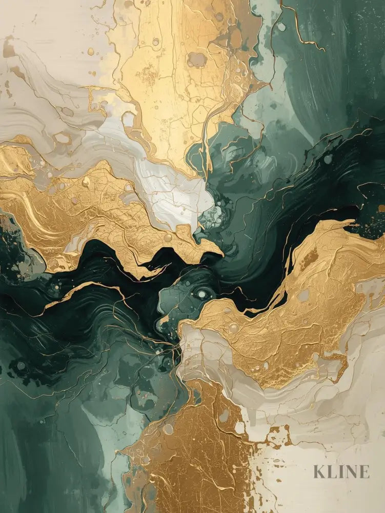 Golden Currents - Hand Painting 