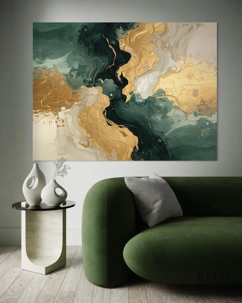 Golden Currents - Hand Painting