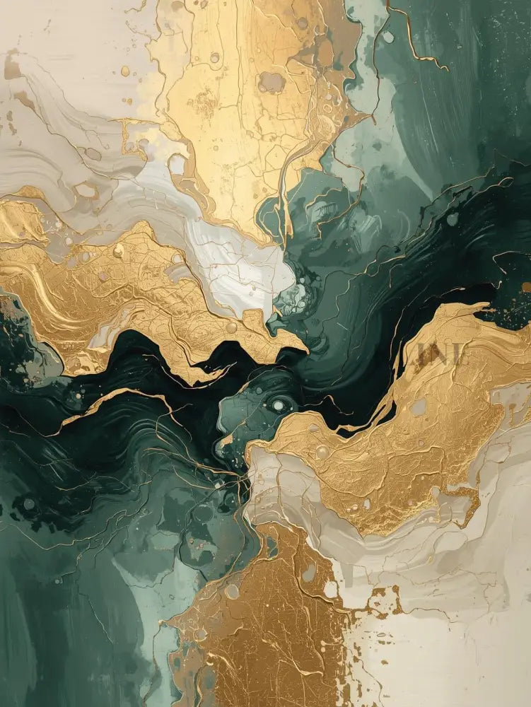 Golden Currents - Hand Painting
