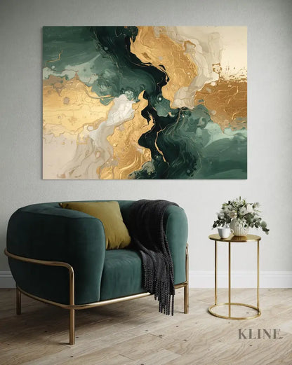 Golden Currents - Hand Painting