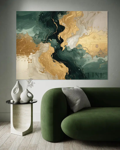 Golden Currents - Hand Painting