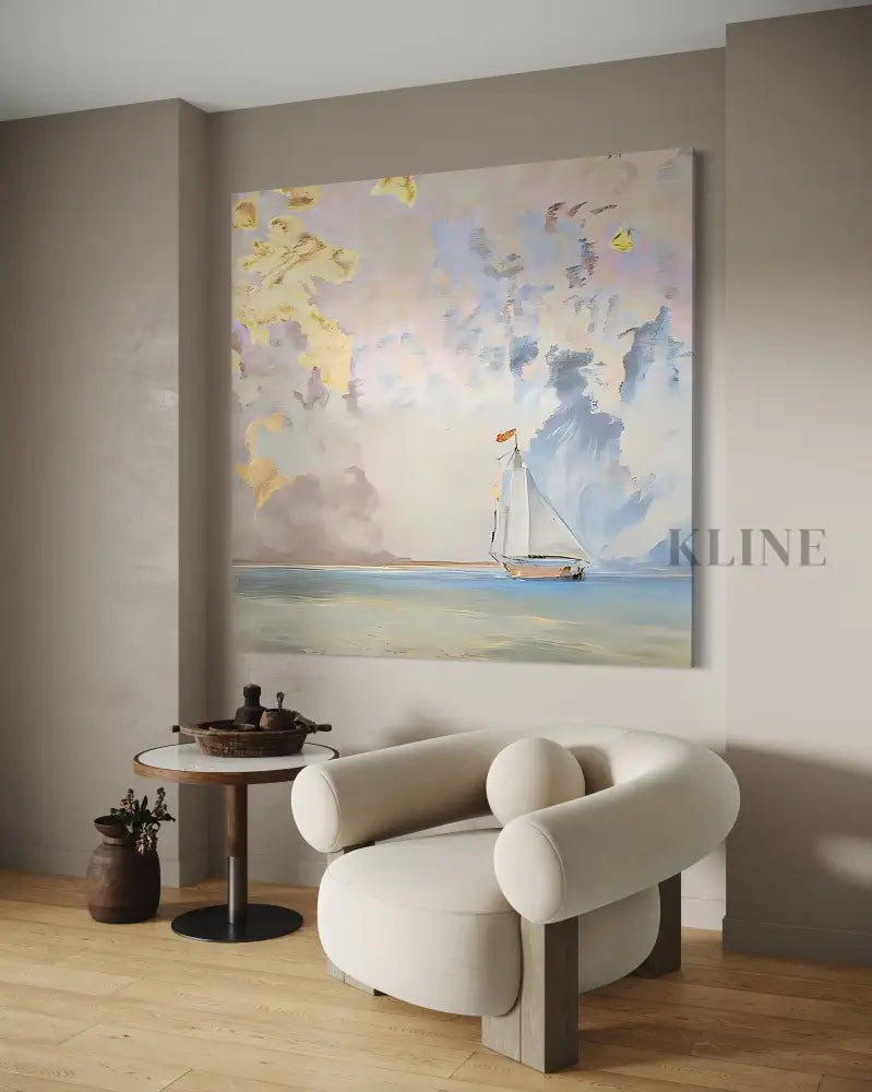 Hand-painted wall art & لوحات المناظر البحرية