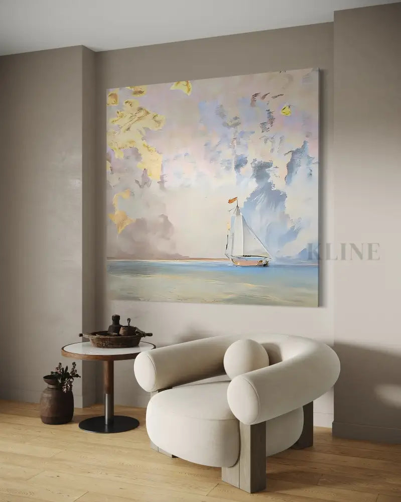 Hand-painted wall art & Arte de pared azul