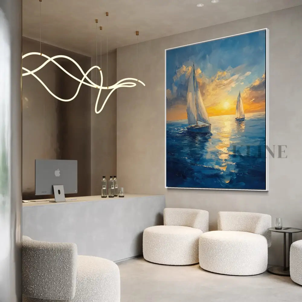 Golden Days at Sea - Hand Painting