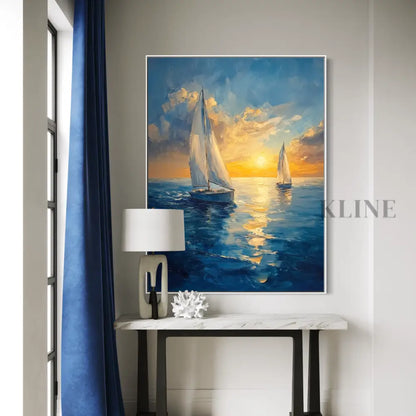 Golden Days at Sea - Hand Painting