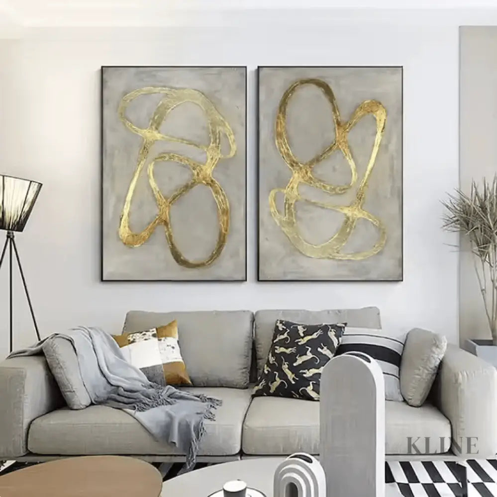 Golden Diptych - Hand Painting