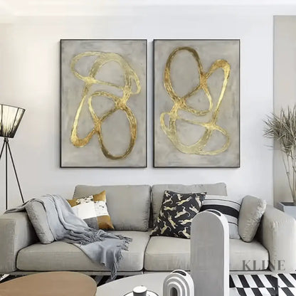 Golden Diptych - Hand Painting