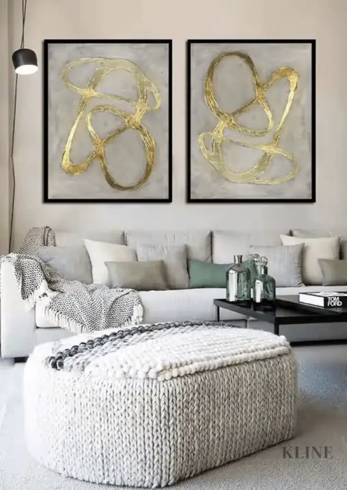 Golden Diptych - Hand Painting