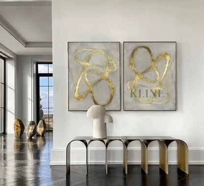 Golden Diptych - Hand Painting
