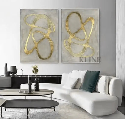 Golden Diptych - Hand Painting