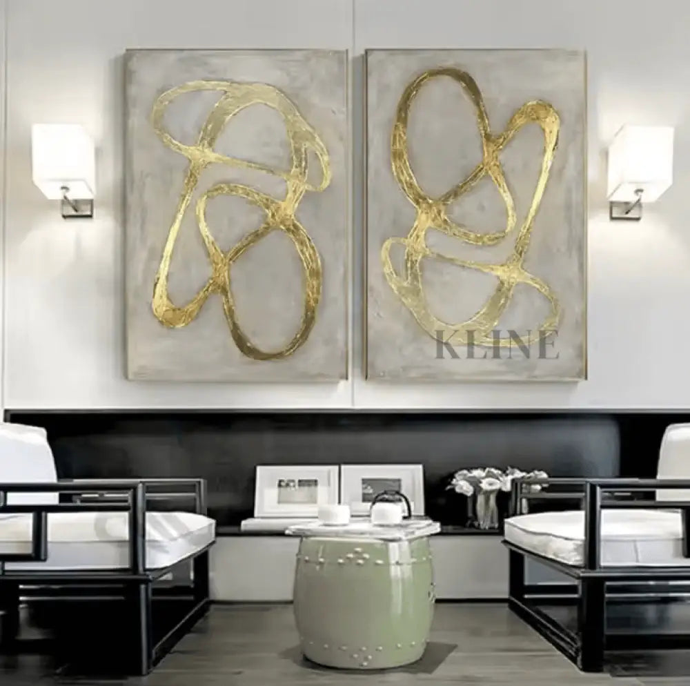 Golden Diptych - Hand Painting