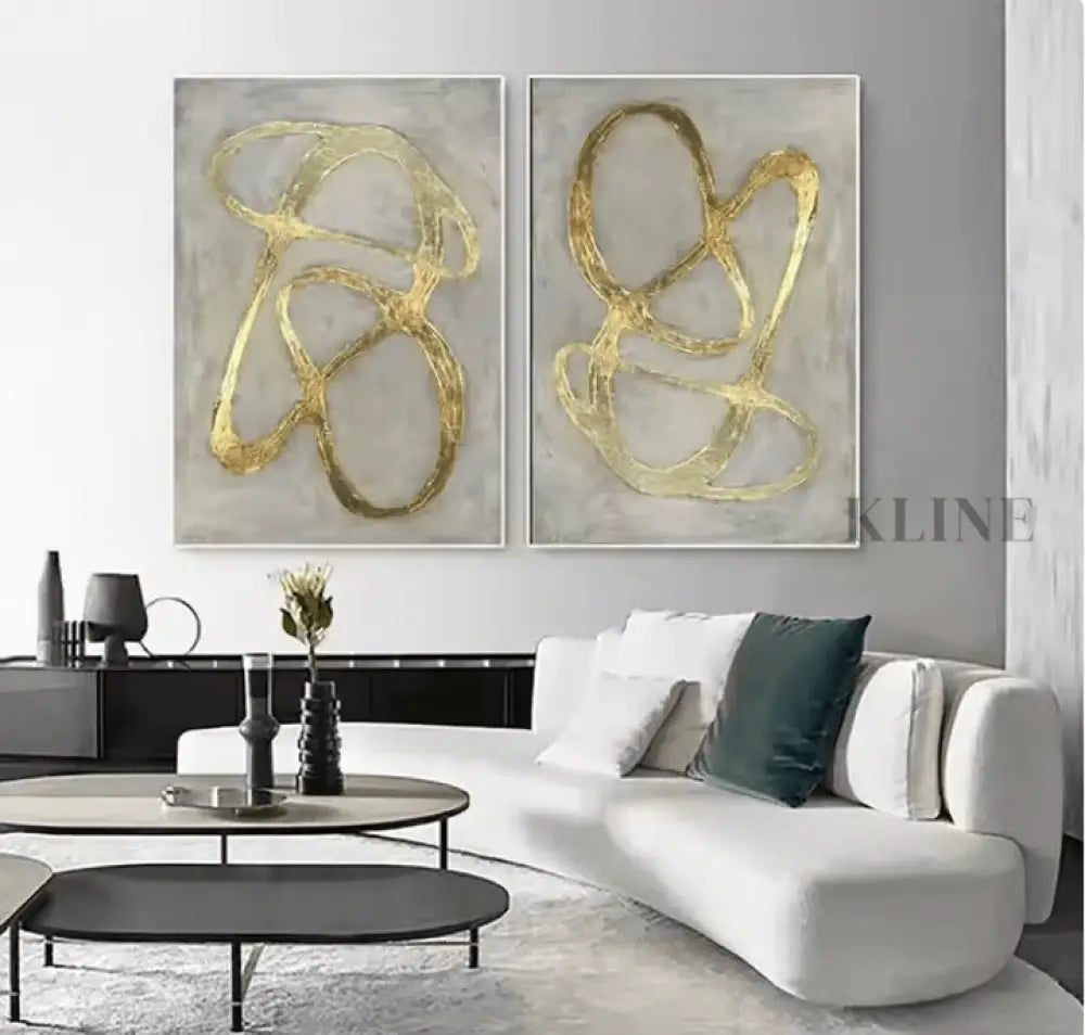 Golden Diptych - Hand Painting 