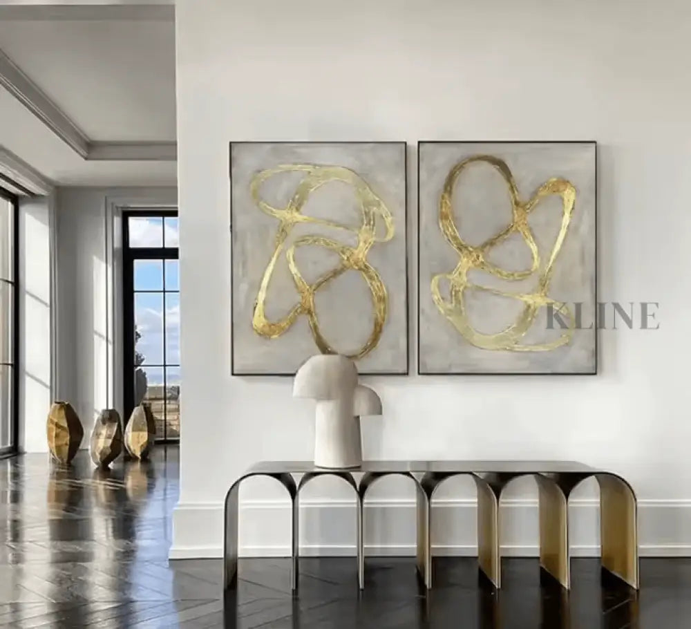 Golden Diptych - Hand Painting 