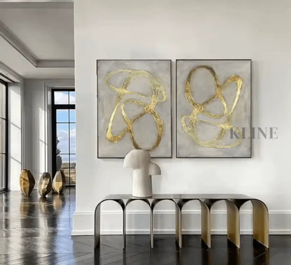 Golden Diptych - Hand Painting