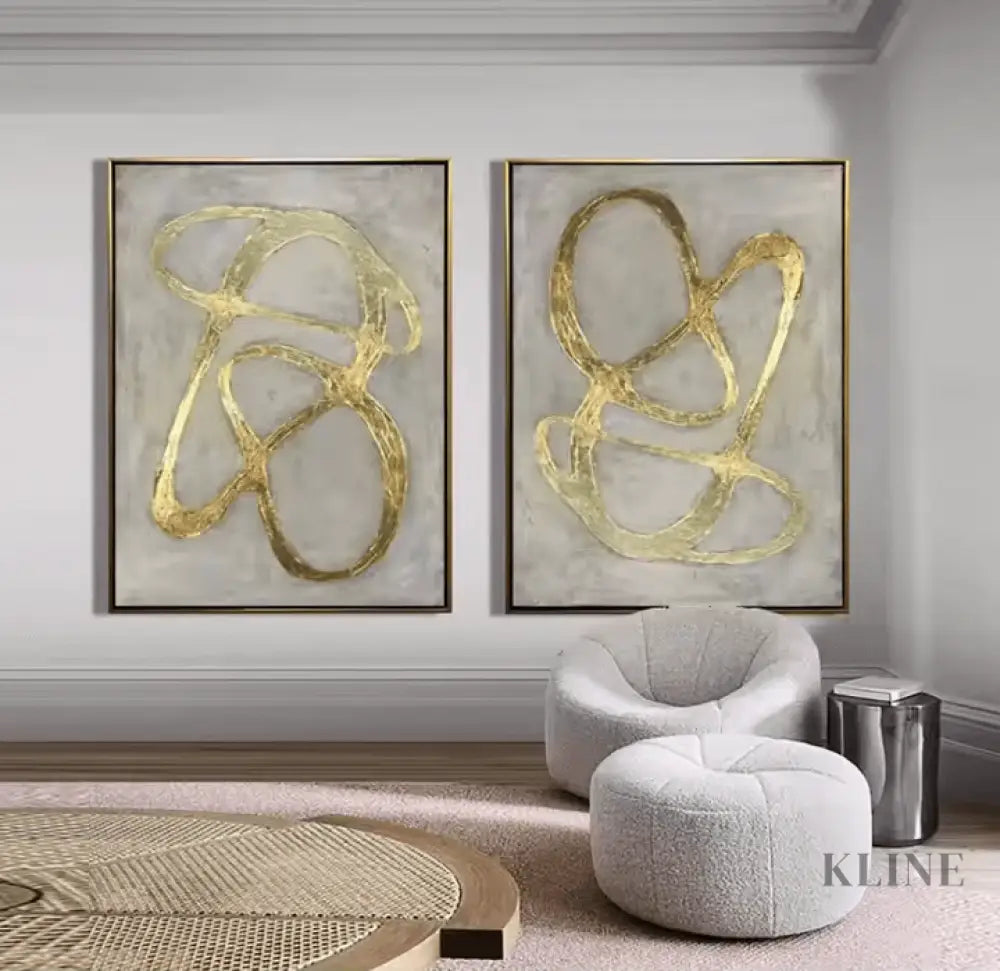 Golden Diptych - Hand Painting