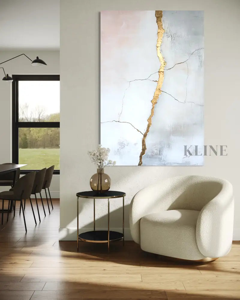 Golden Fault Line - Hand Painting