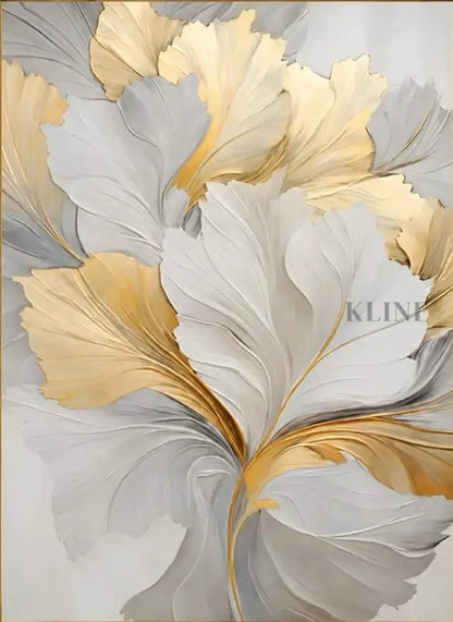 Golden Floral Diptych - Hand Painting