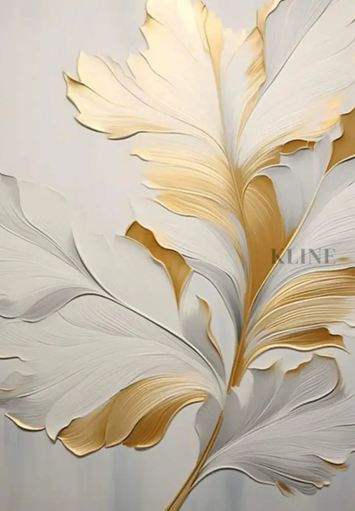 Golden Floral Diptych - Hand Painting
