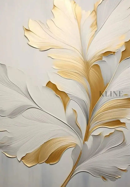 Golden Floral Diptych - Hand Painting