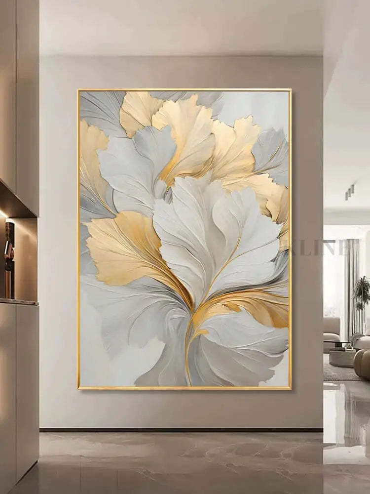 Golden Floral - Hand Painting 