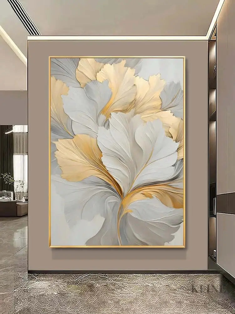 Golden Floral - Hand Painting Luxury Wall Art