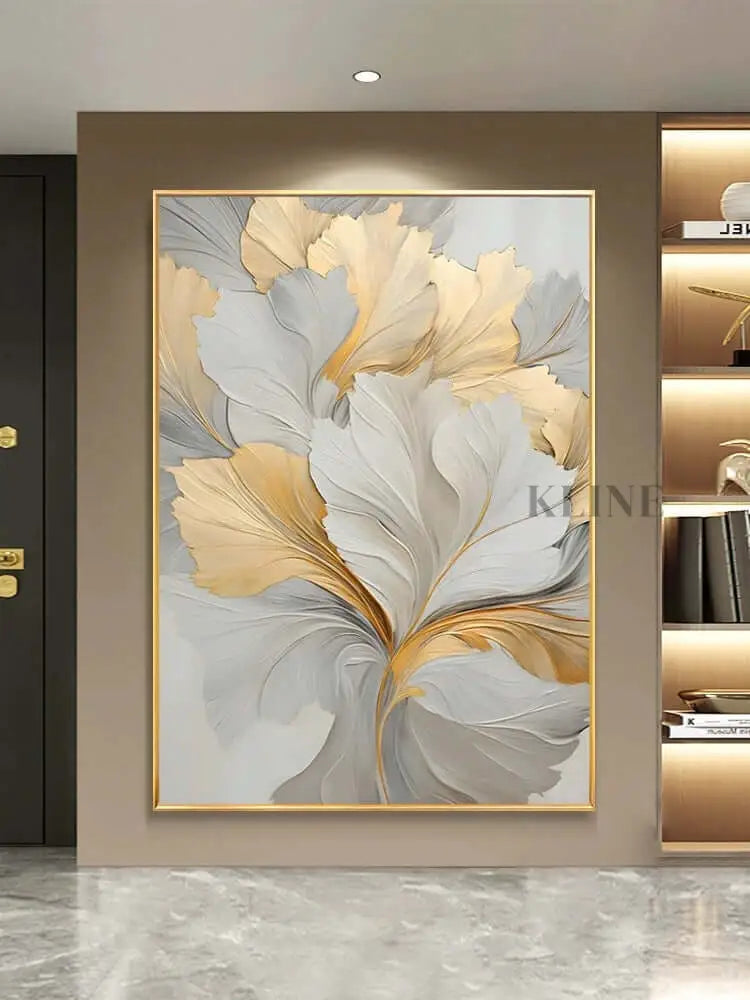 Golden Floral - Hand Painting Dipinti originali in vendita
