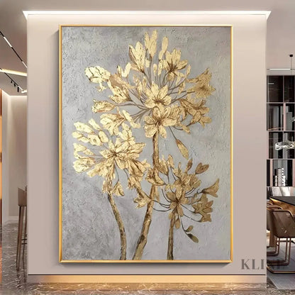 Golden Floral Study - Hand Painting