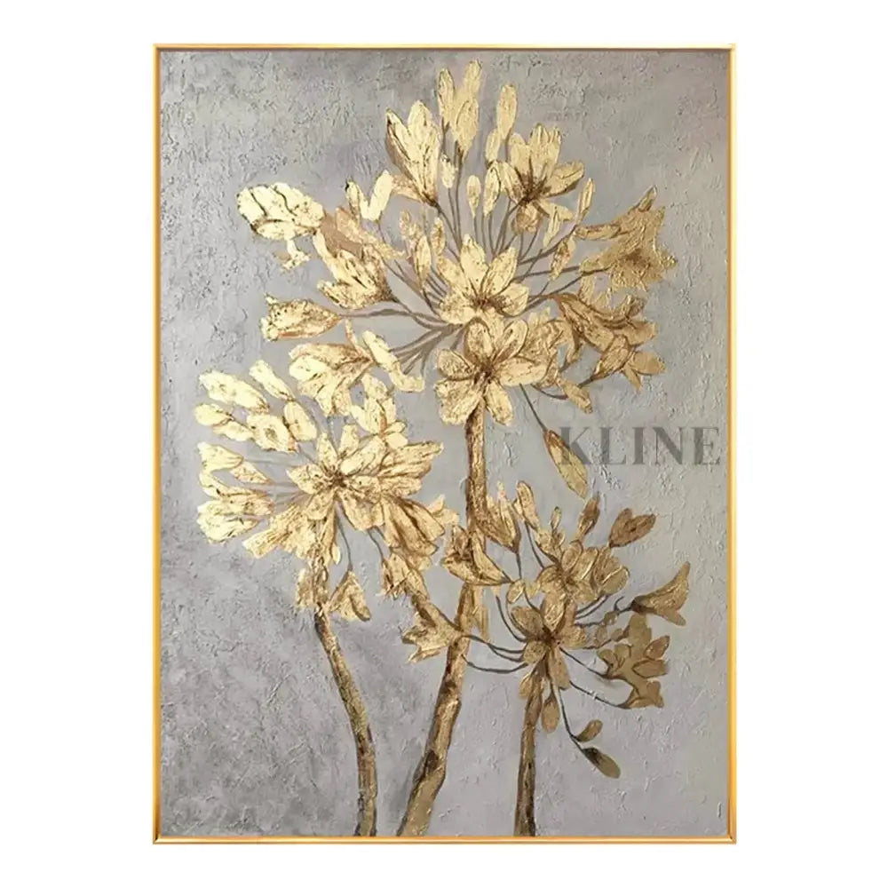 Golden Floral Study - Hand Painting