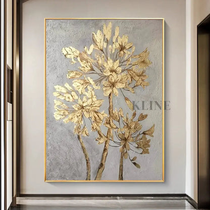 Golden Floral Study - Hand Painting