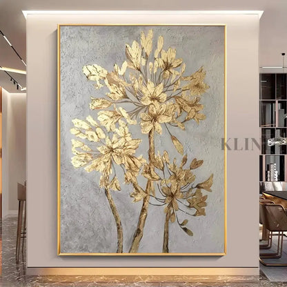 Golden Floral Study - Hand Painting