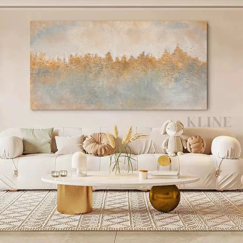 Golden Forest Sleeps - Hand Painting Horizontal Wall Art