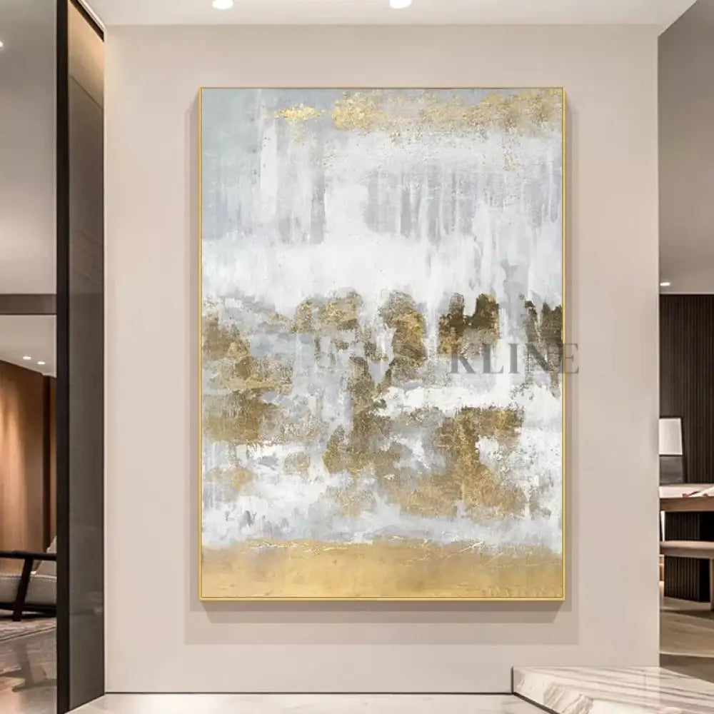 Golden Harmony - Hand Painting Arte della parete per salotto