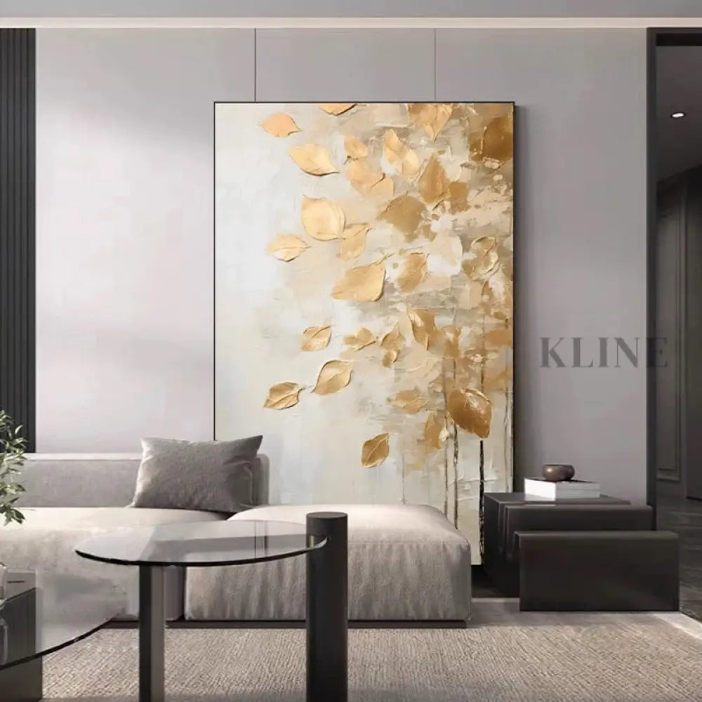 Golden Leaves - Hand Painting 