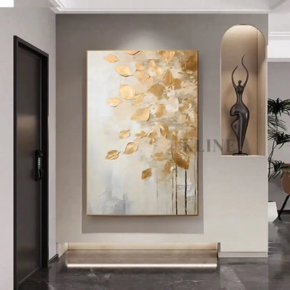 Golden Leaves - Hand Painting