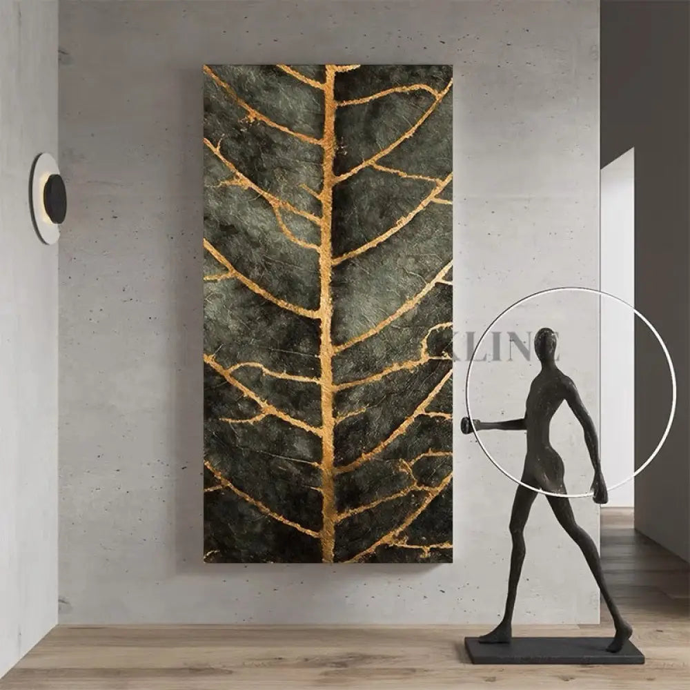Golden Life - Hand Painting Arte de la pared de la lona