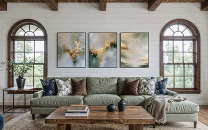 Golden Mystery Triptych - Hand Painting