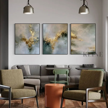 Golden Mystery Triptych - Hand Painting
