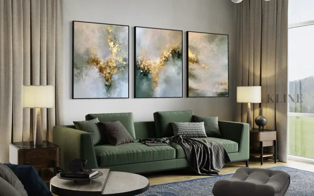 Golden Mystery Triptych - Hand Painting
