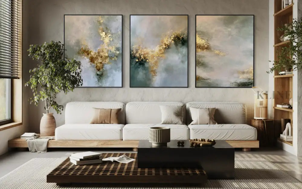 Golden Mystery Triptych - Hand Painting