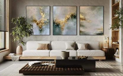 Golden Mystery Triptych - Hand Painting